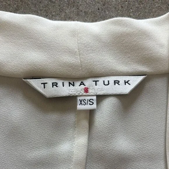 Trina Turk Cream Drape Blouse - Picture 2 of 7